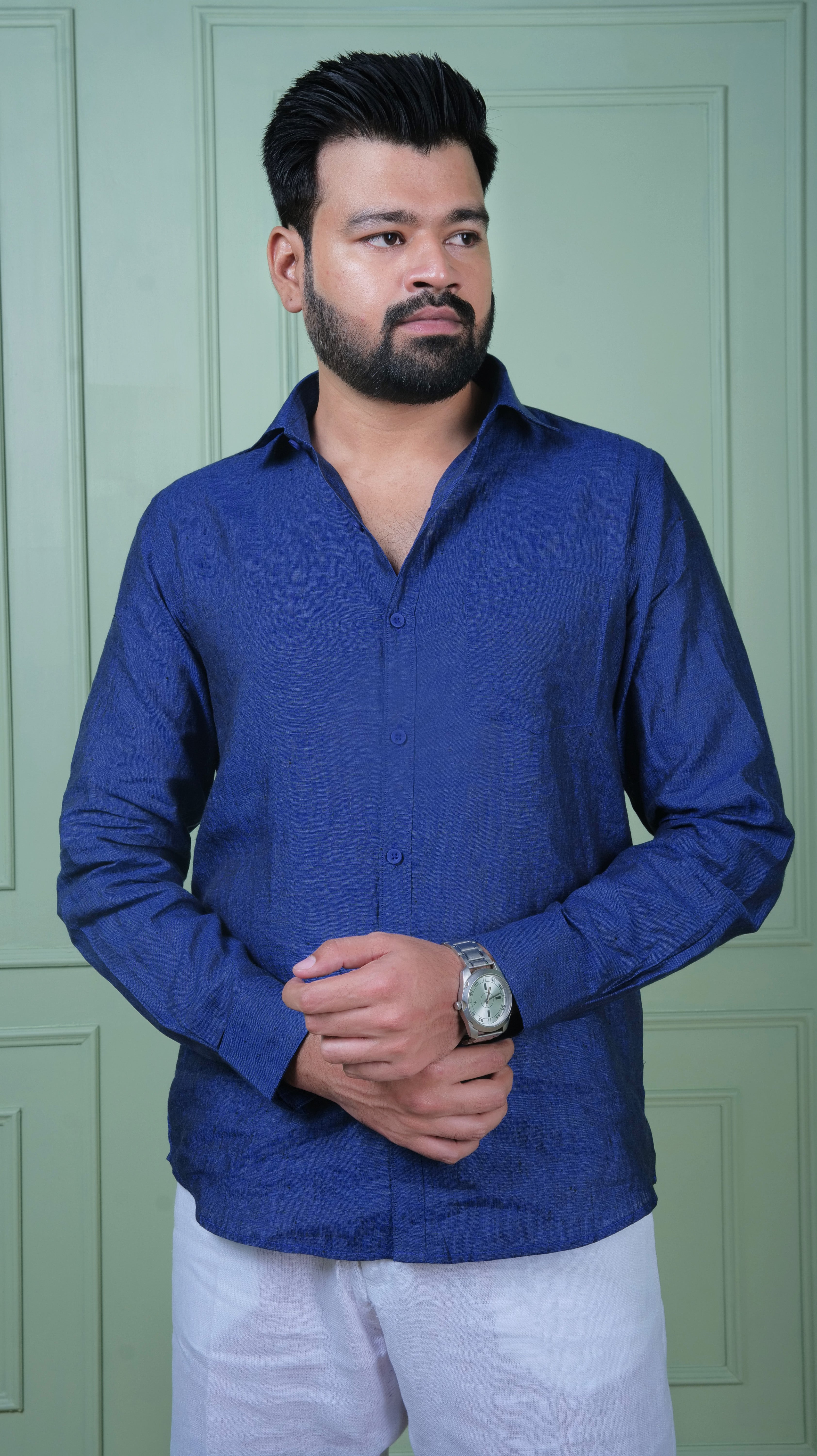 ROYAL BLUE 70 LEA LINEN SHIRT
