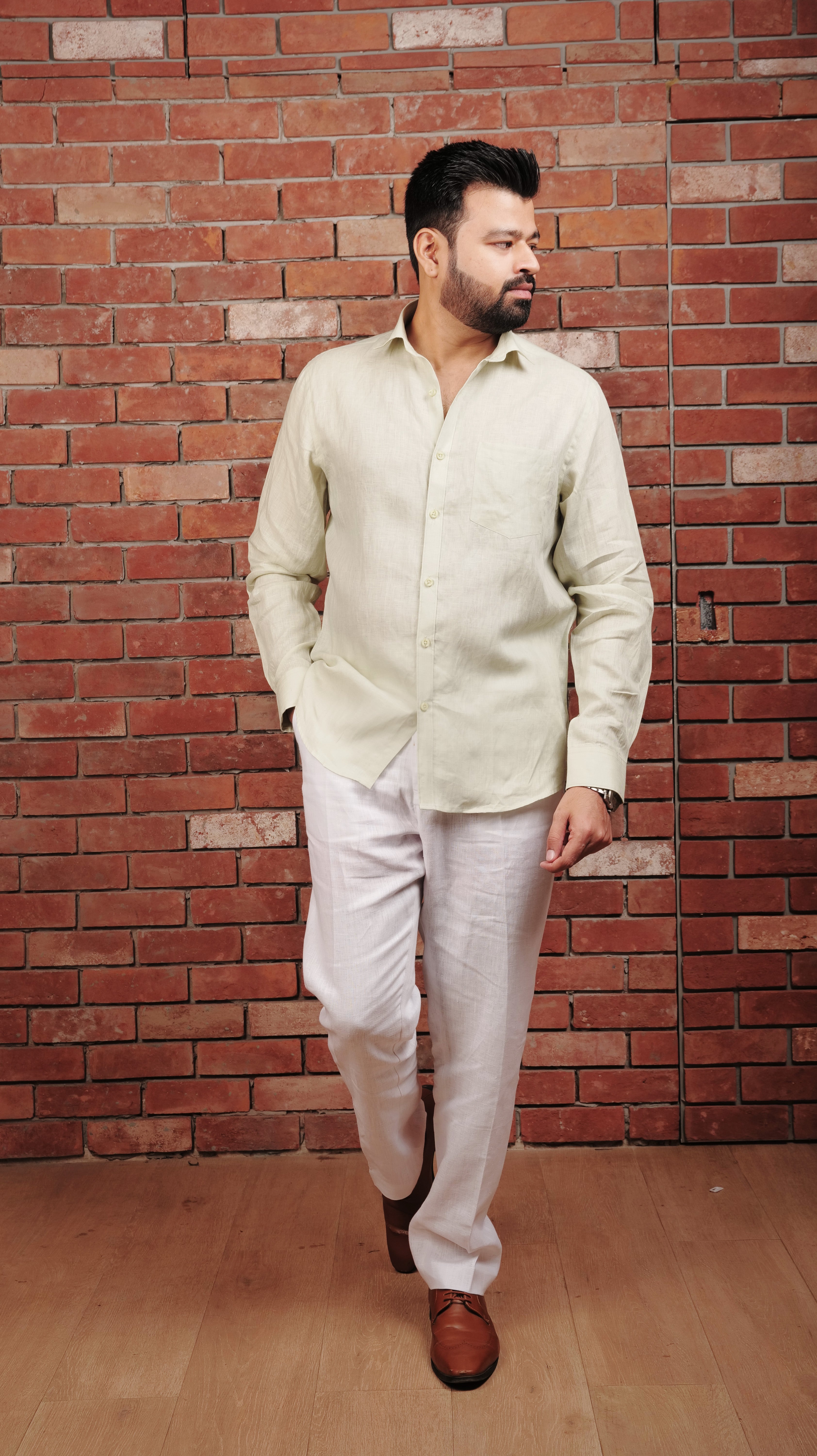 LIGHT MINT GREEN 70 LEA LINEN SHIRT