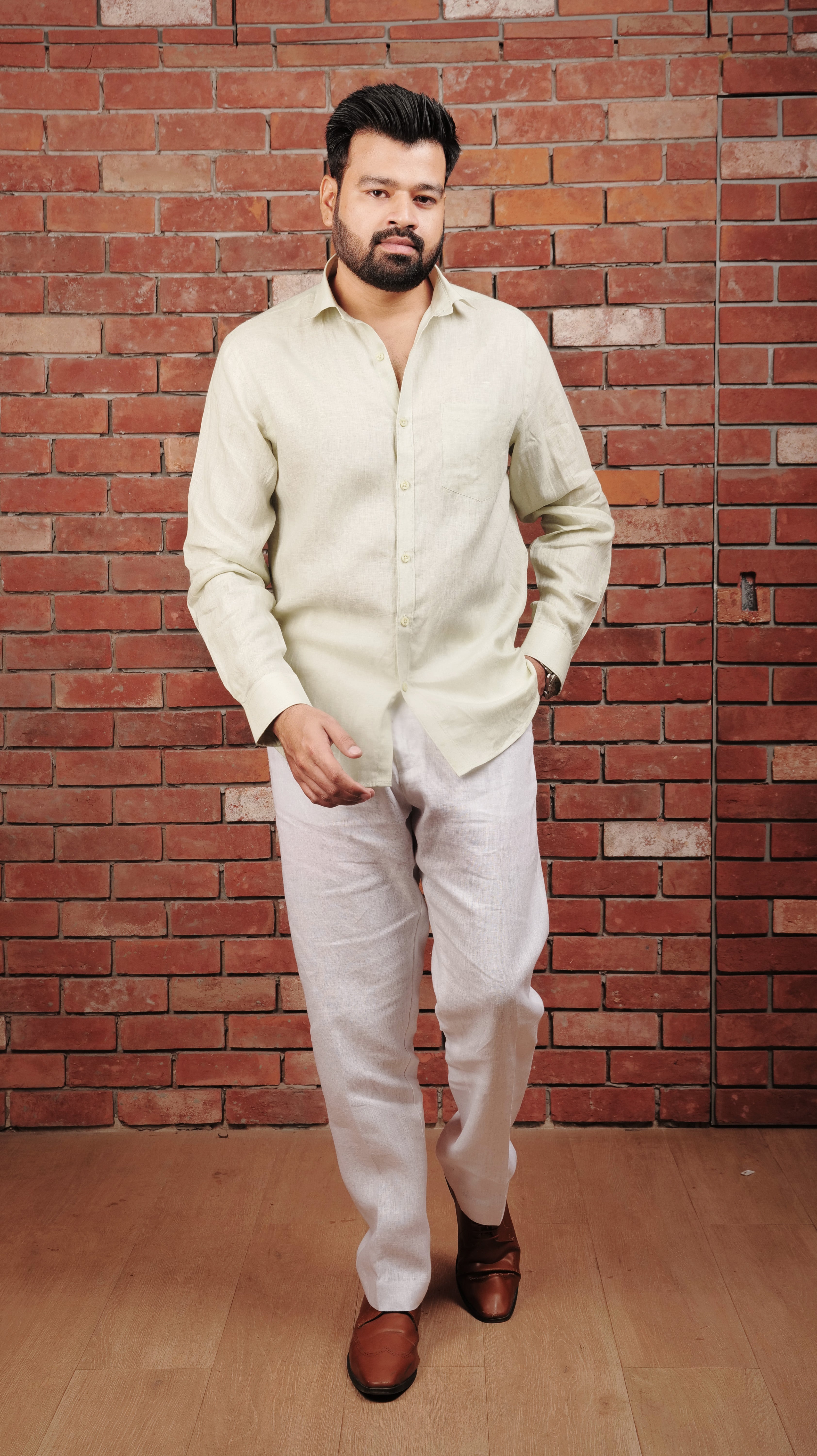 LIGHT MINT GREEN 70 LEA LINEN SHIRT