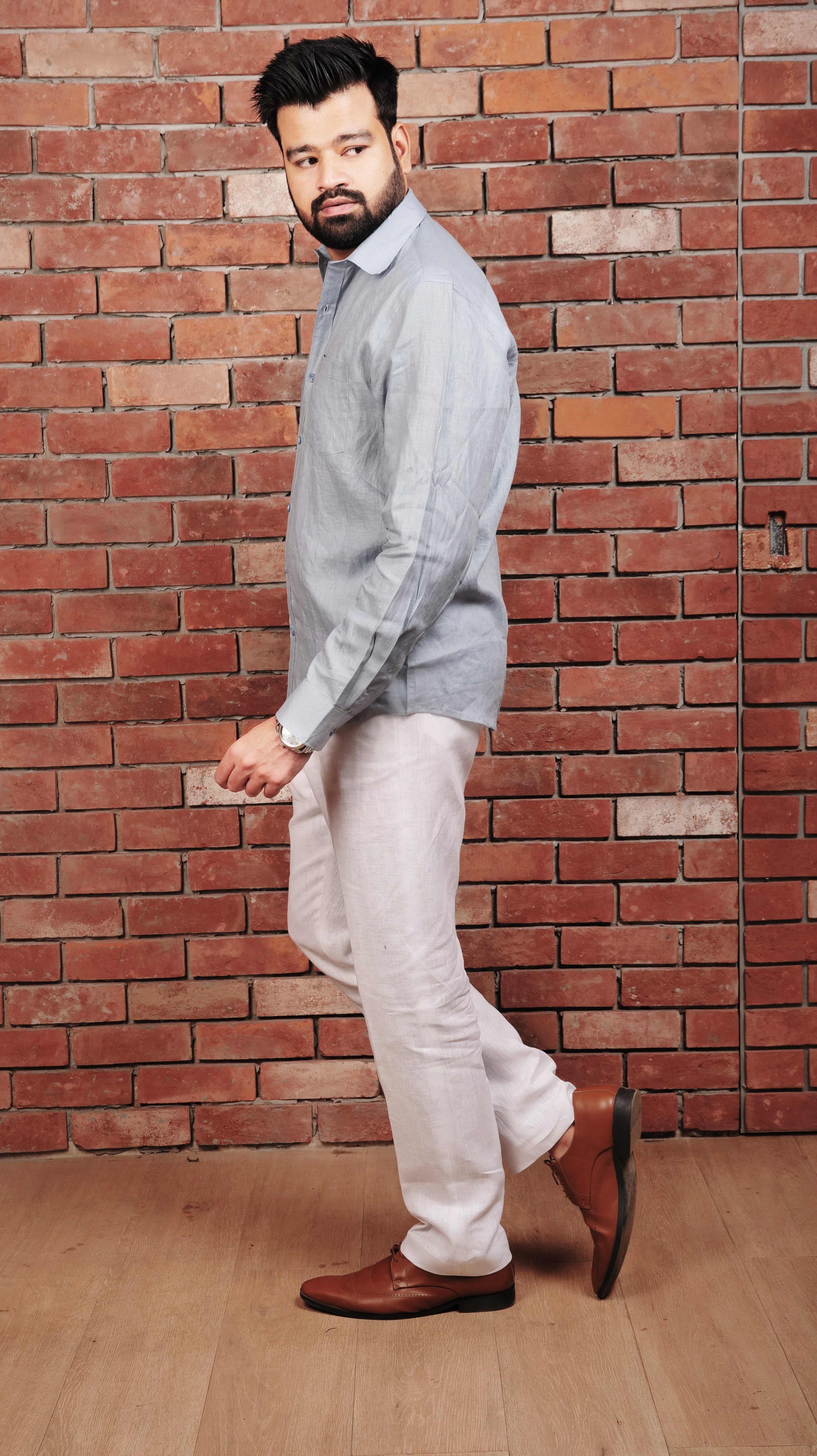 SKY BLUE  70 LEA  LINEN SHIRT