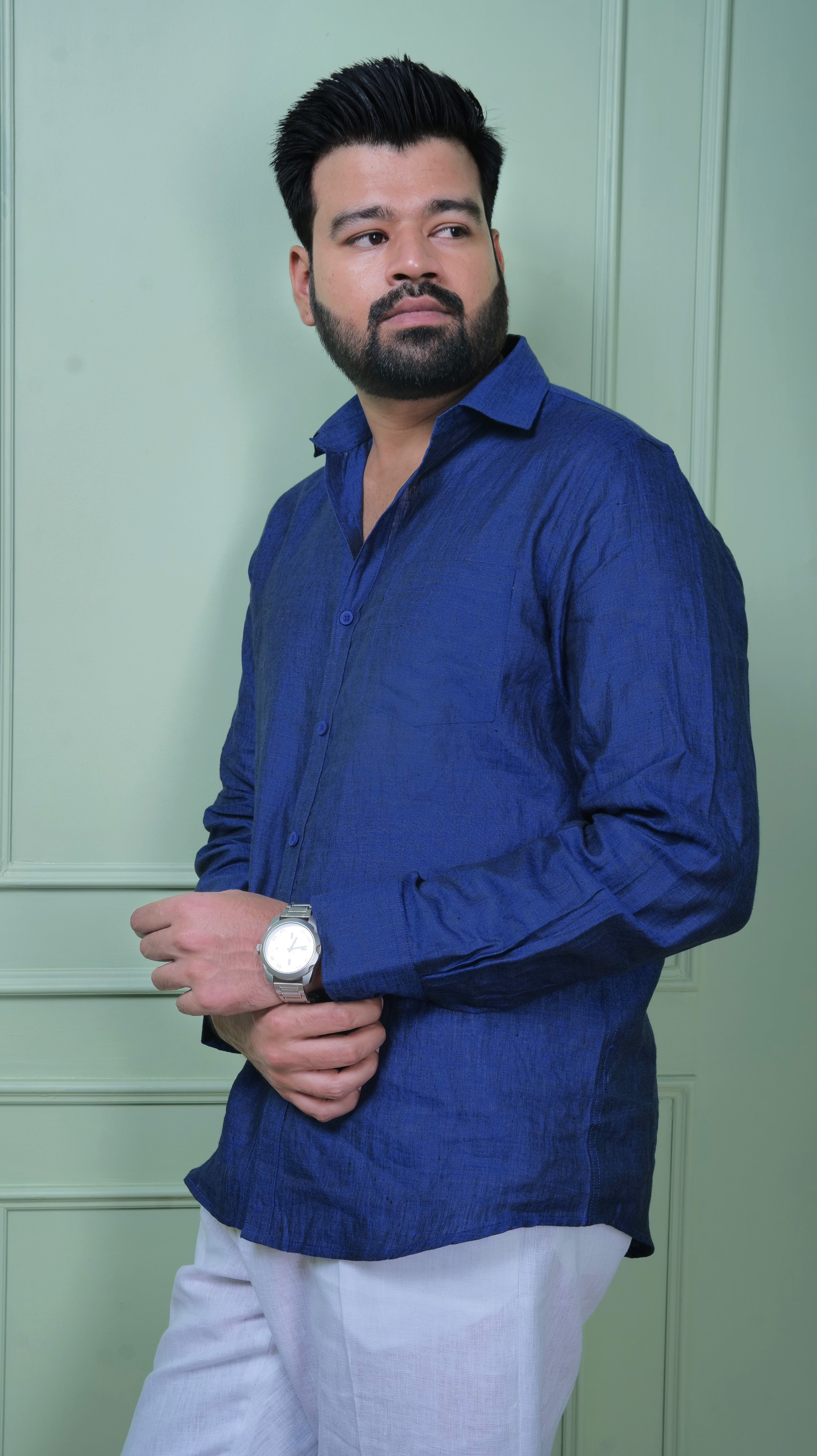 ROYAL BLUE 70 LEA LINEN SHIRT