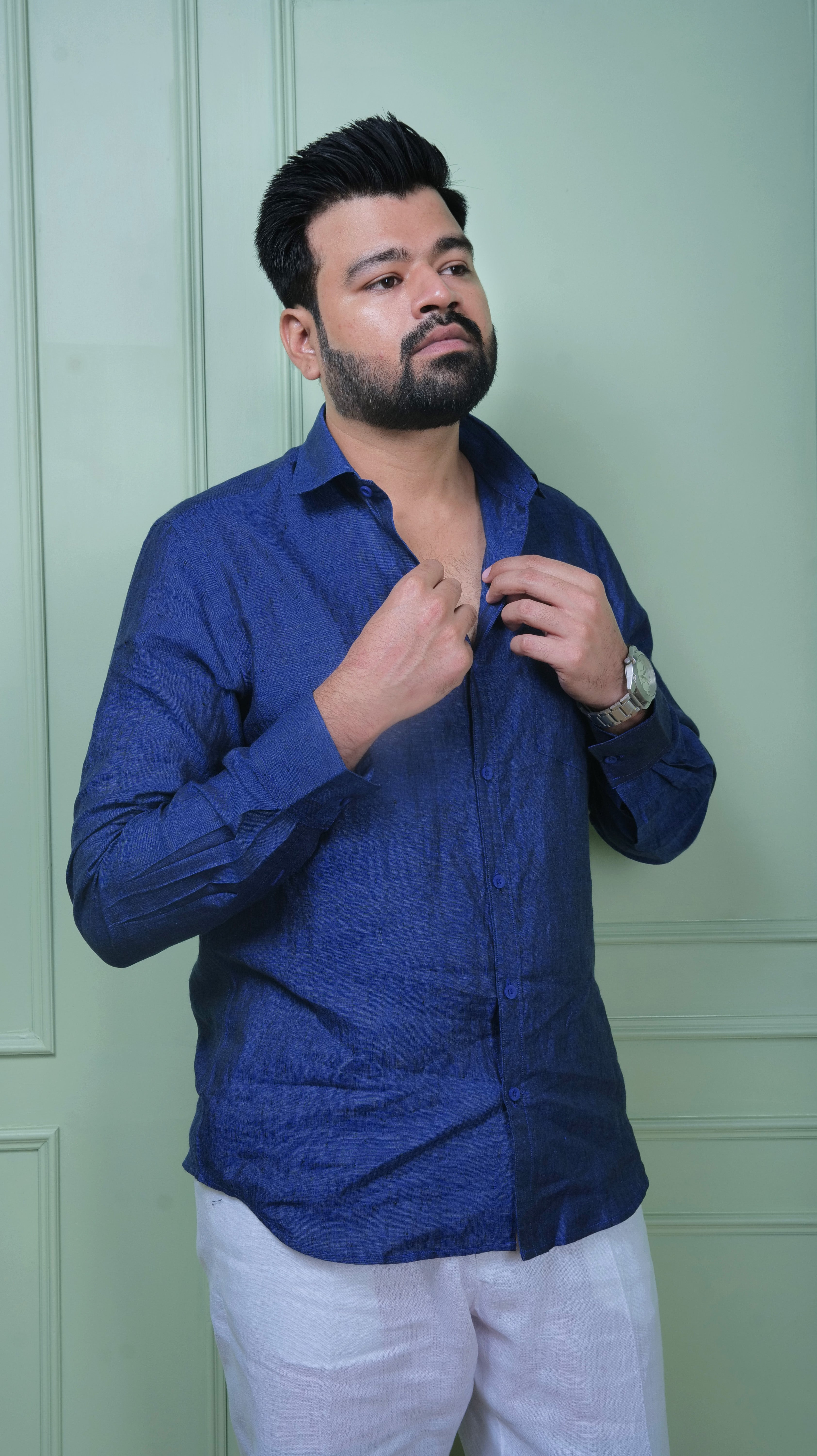 ROYAL BLUE 70 LEA LINEN SHIRT