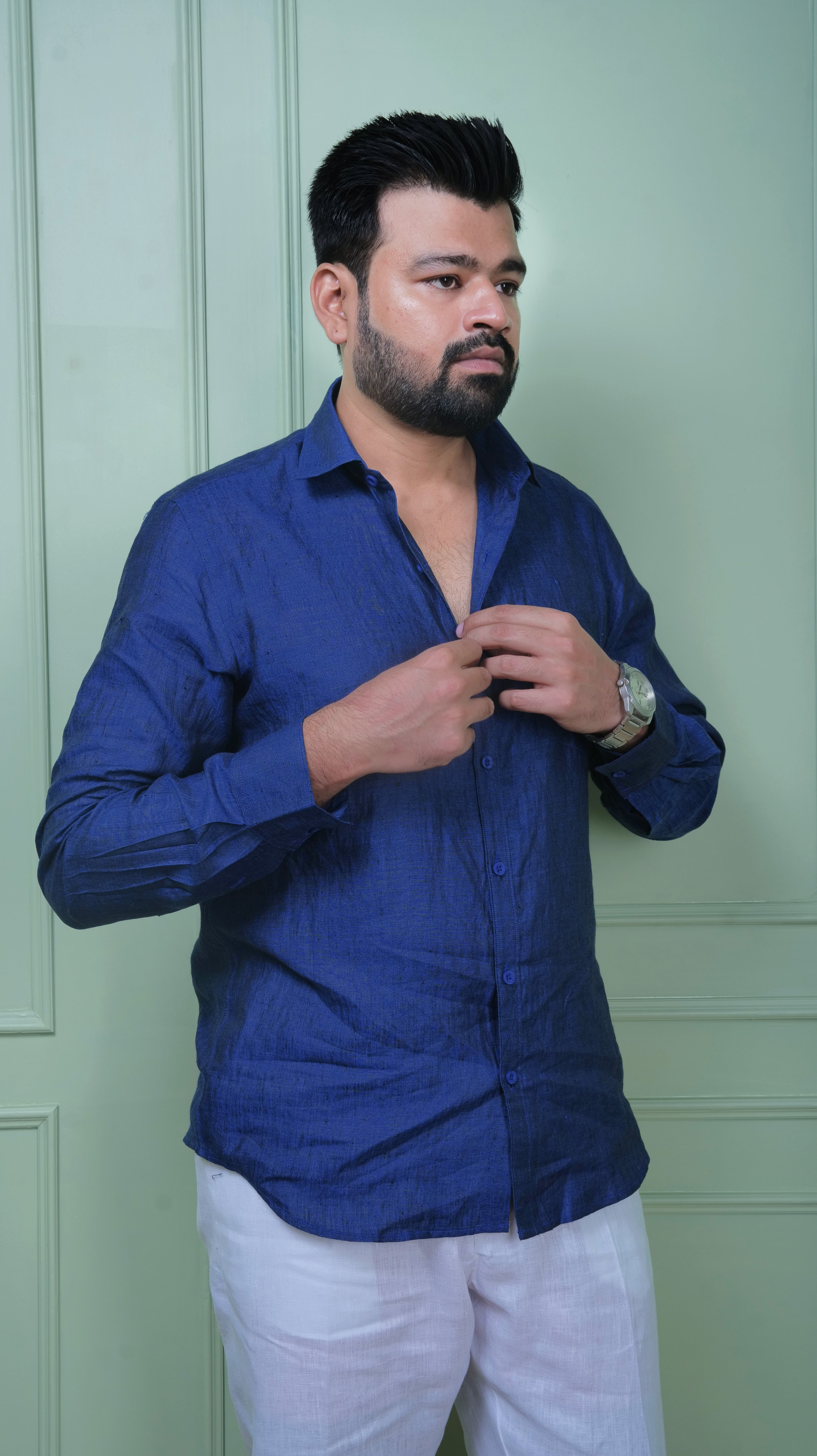 ROYAL BLUE 70 LEA LINEN SHIRT