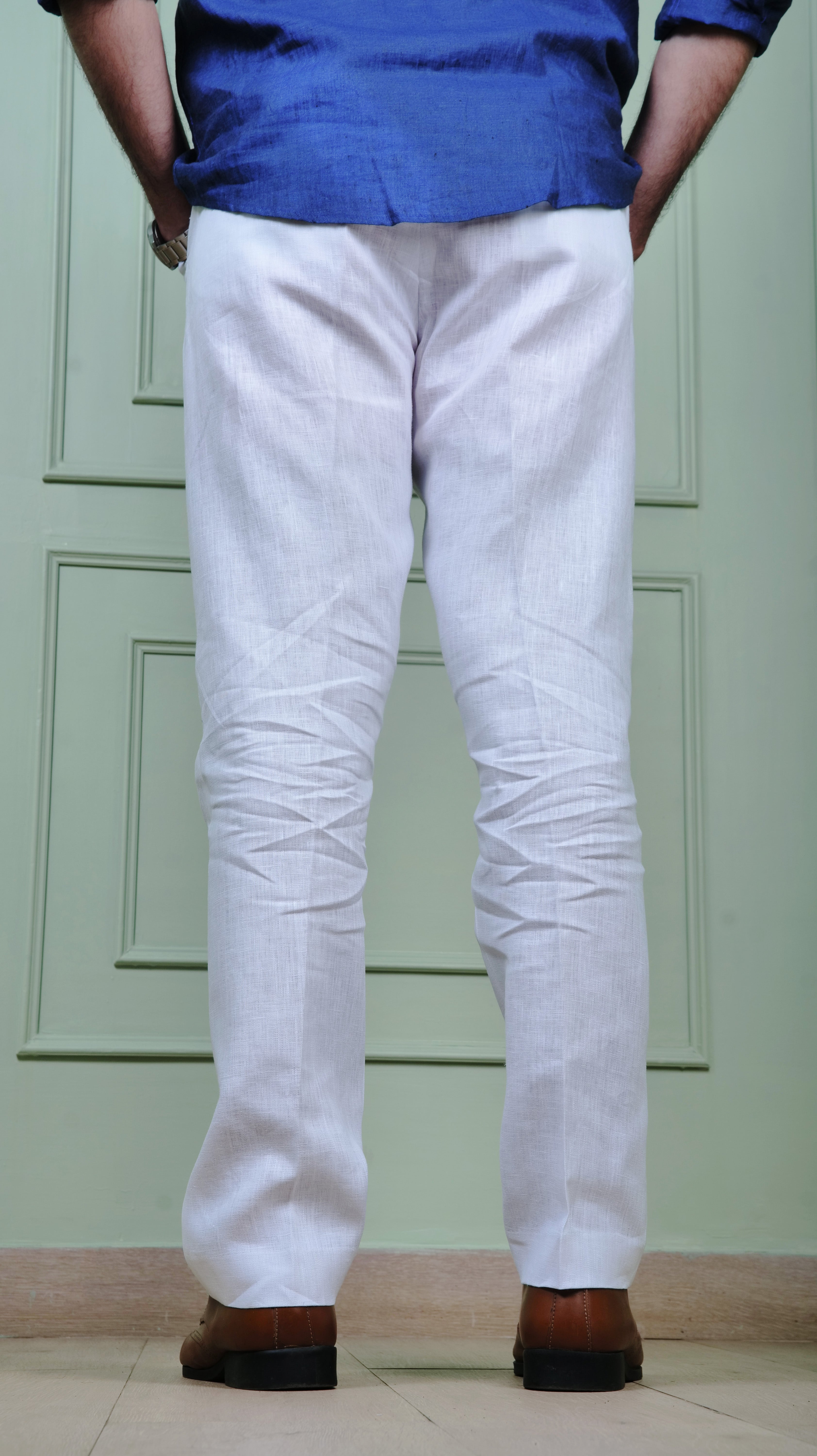 White linen pants