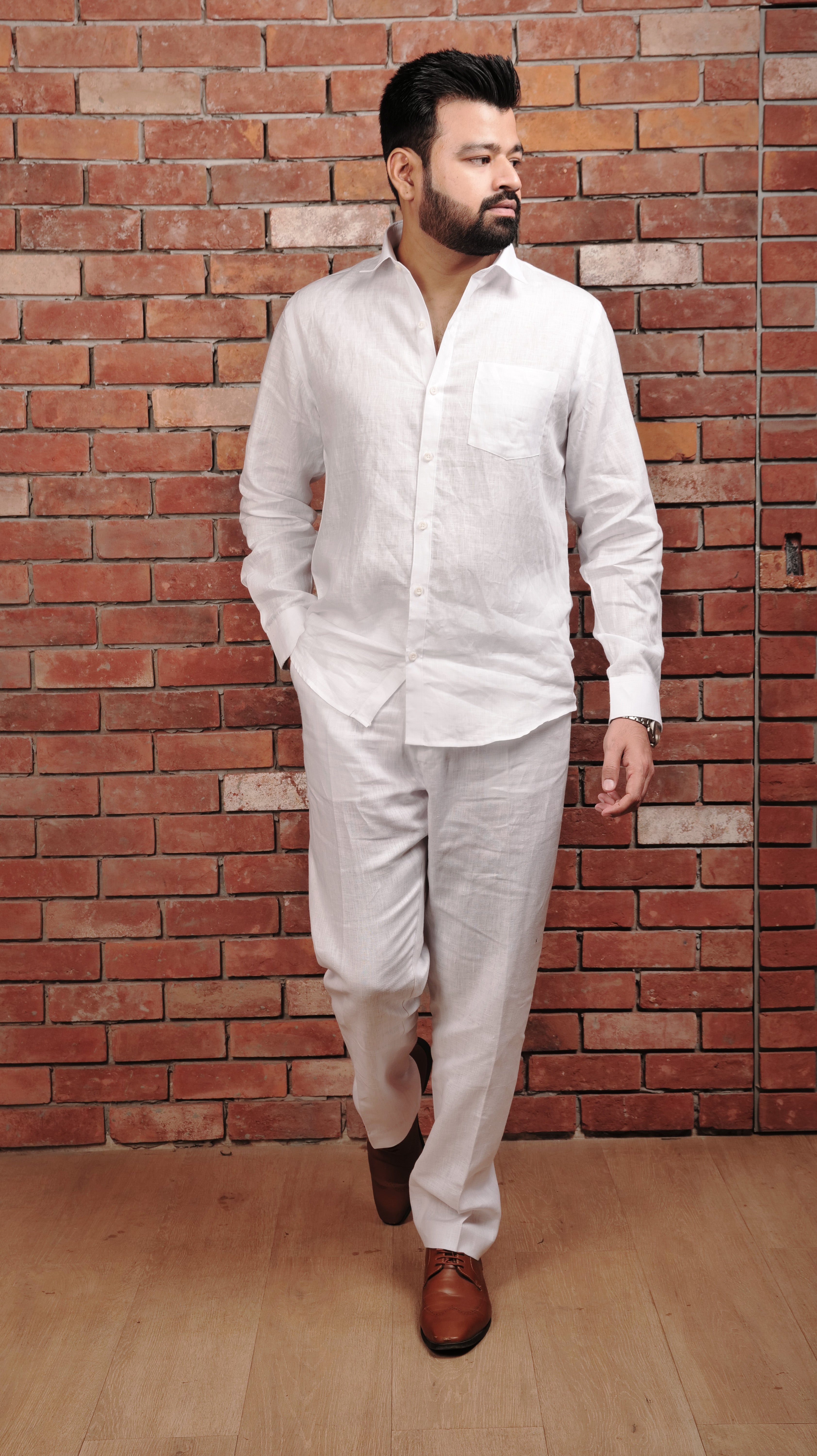 WHITE 60 LEA LINEN SHIRT