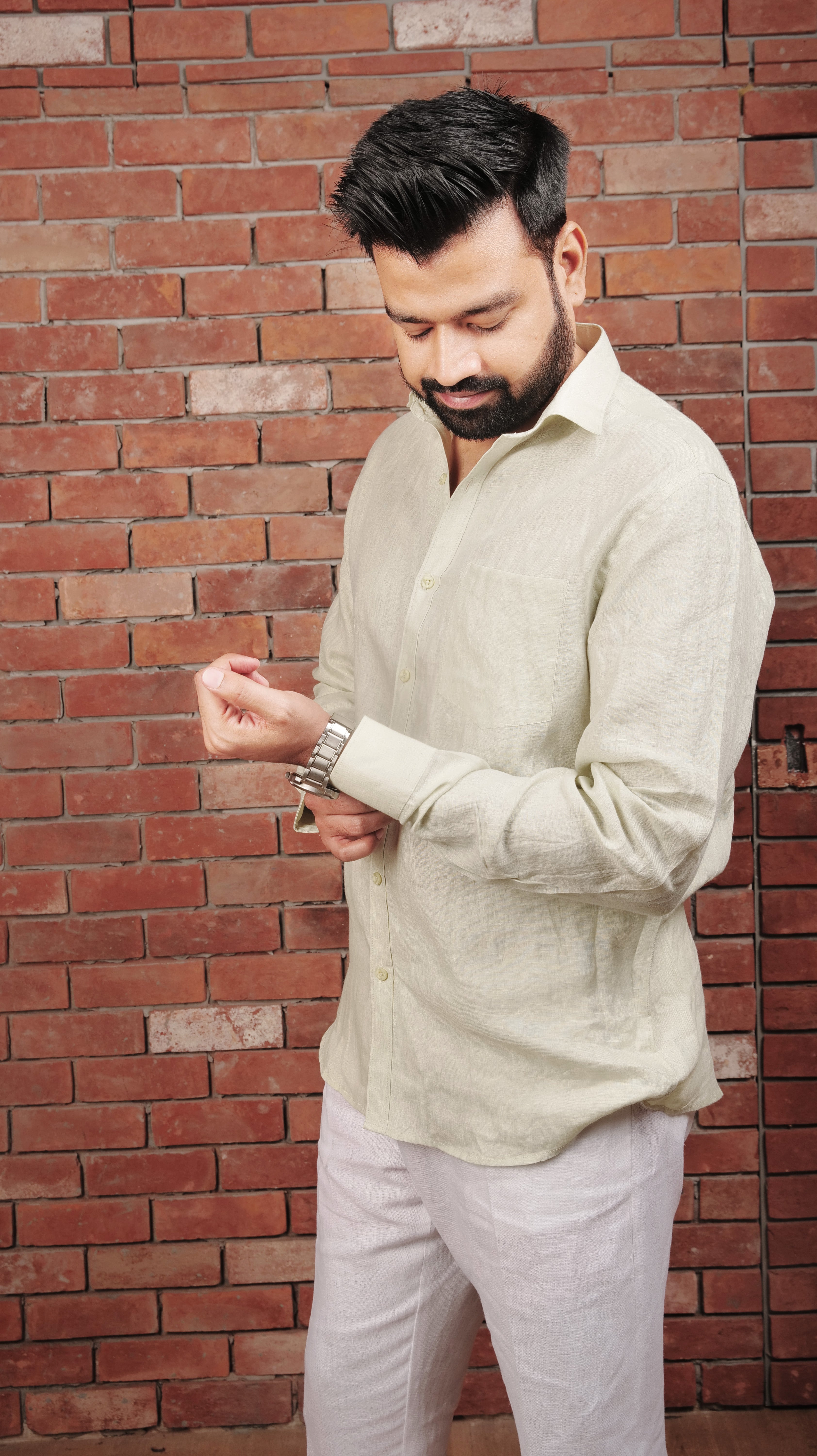 LIGHT MINT GREEN 70 LEA LINEN SHIRT