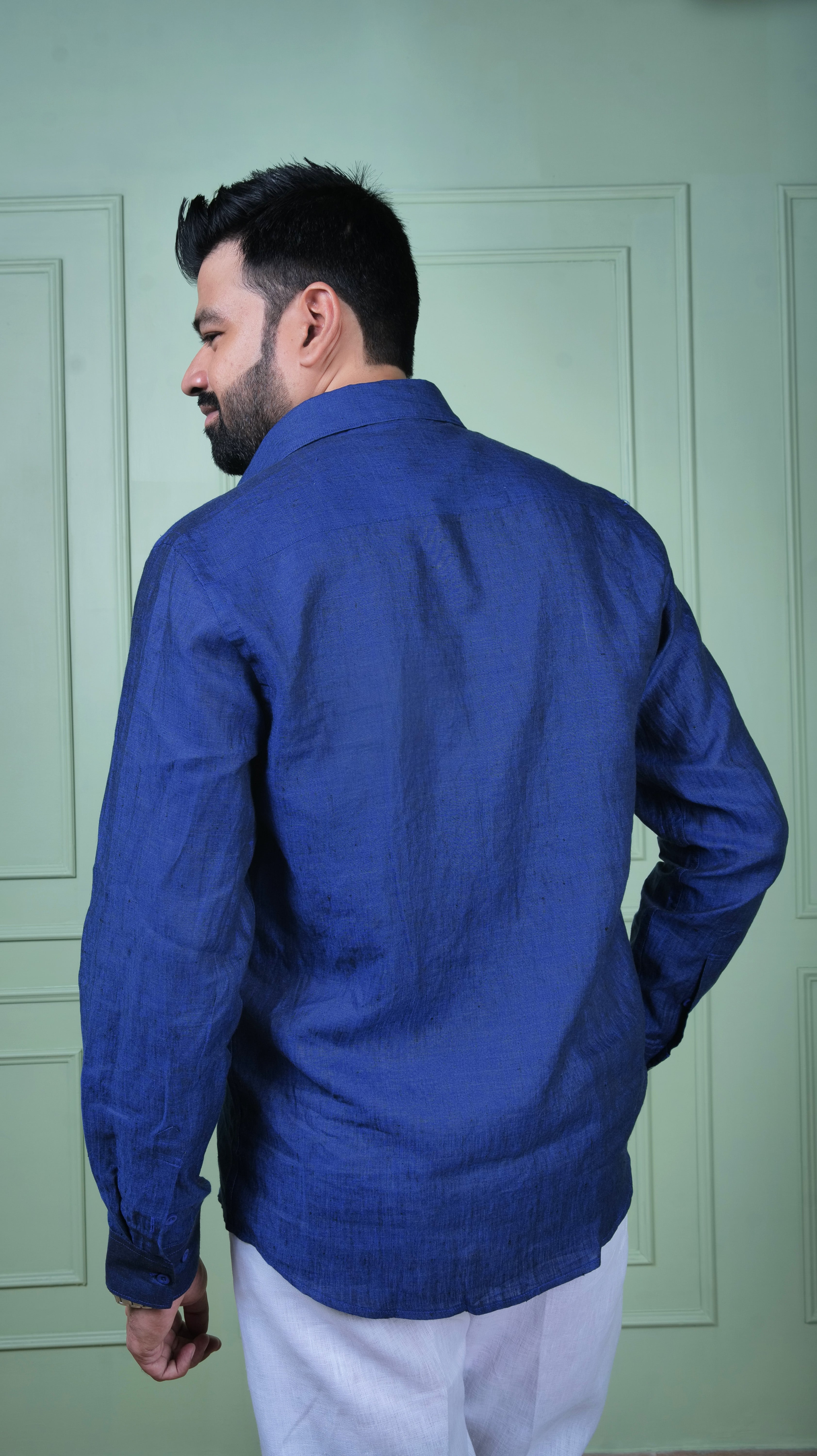 ROYAL BLUE 70 LEA LINEN SHIRT