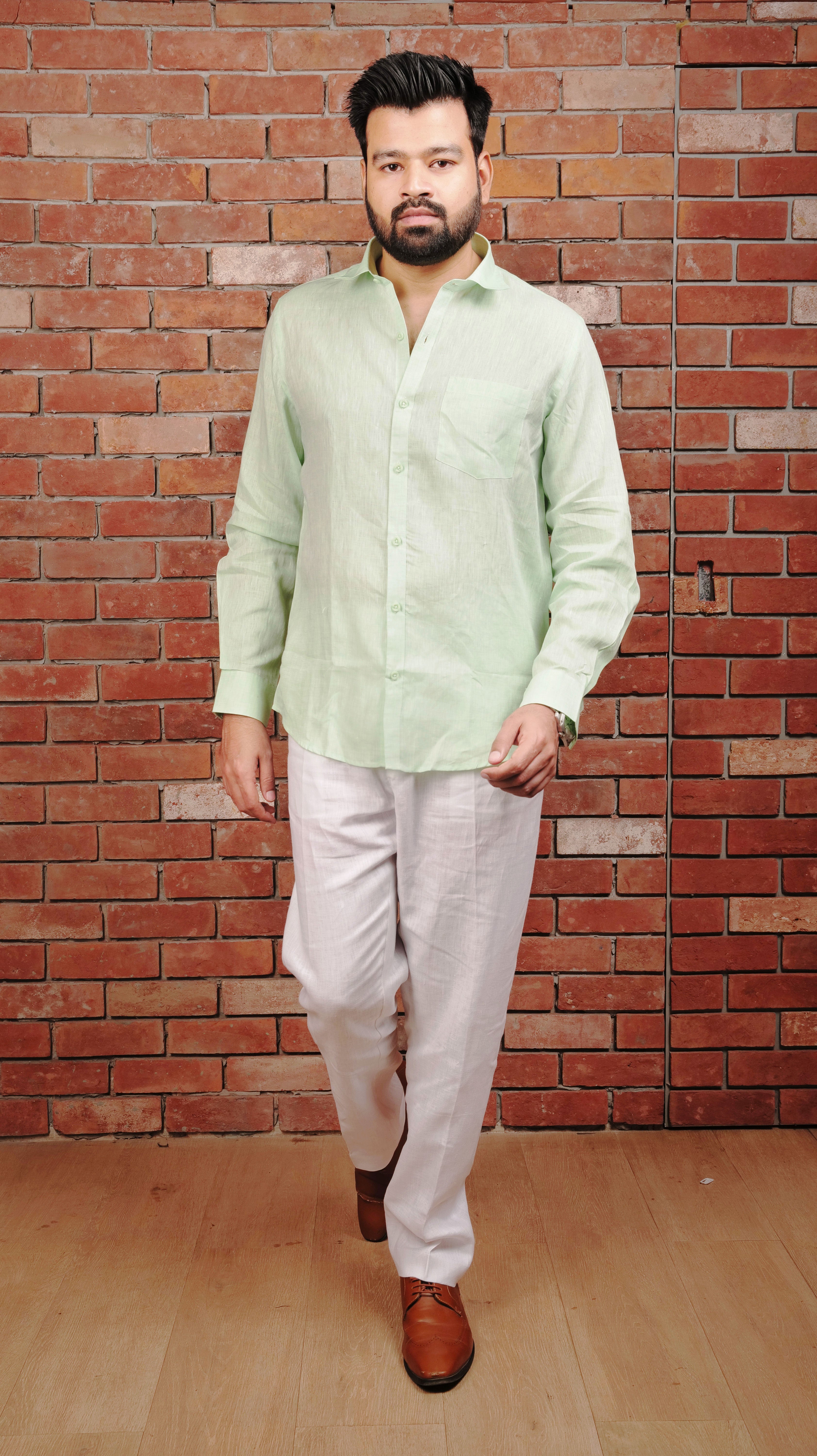MINT GREEN 70 LEA LINEN SHIRT