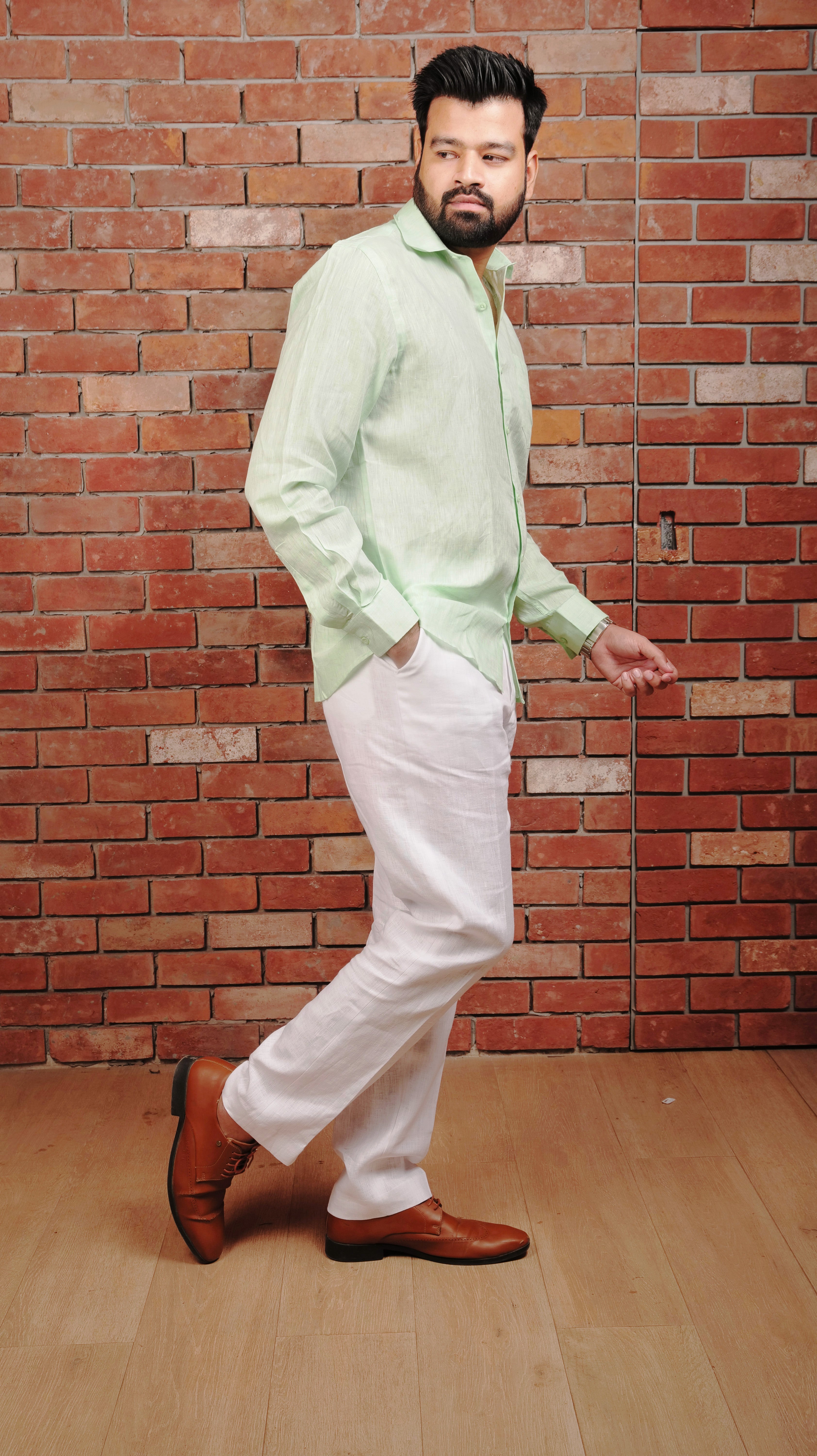 MINT GREEN 70 LEA LINEN SHIRT