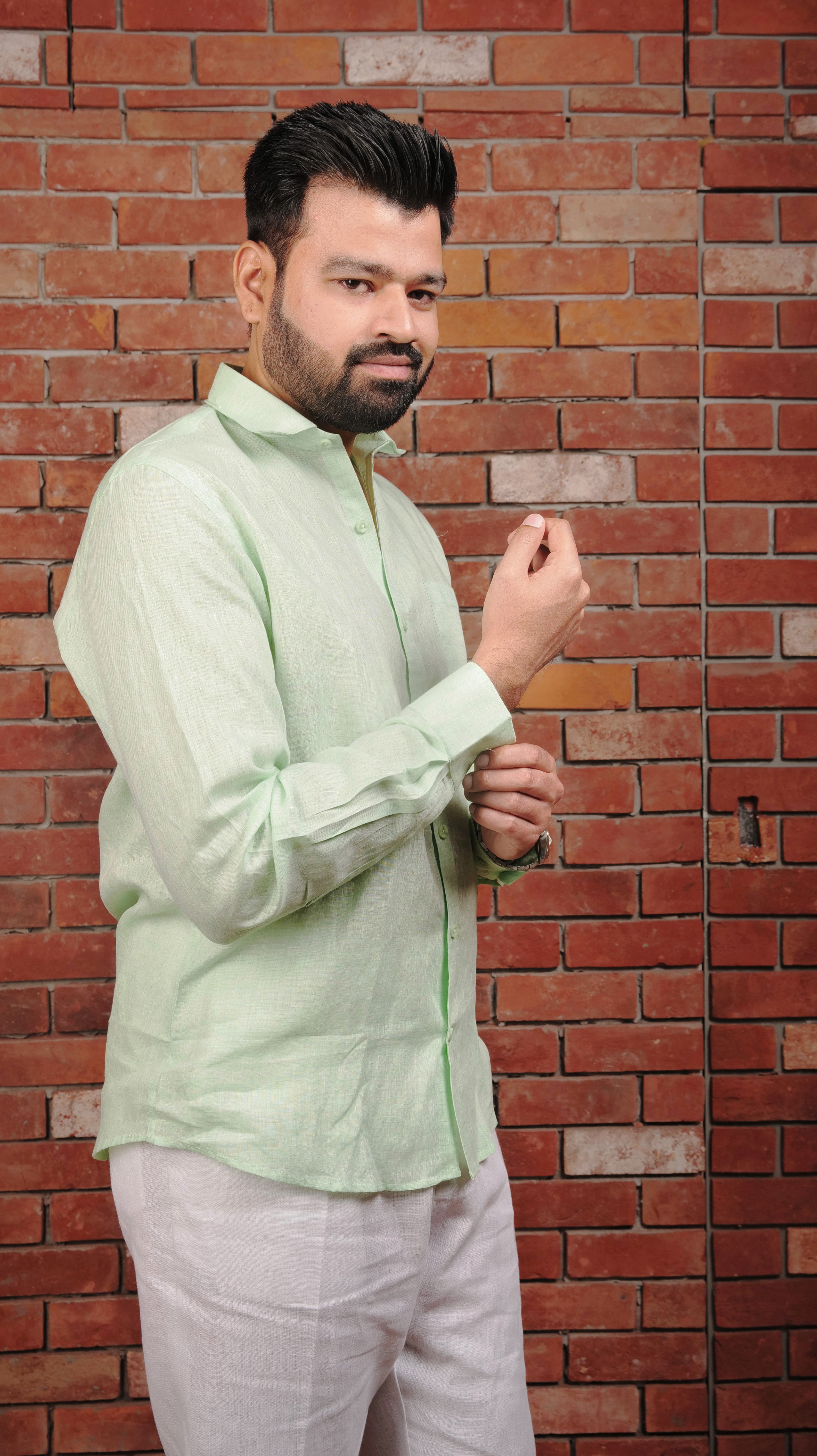 MINT GREEN 70 LEA LINEN SHIRT